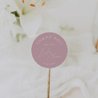 Whimsical Dusty Rose Baby Shower Thank You Favour