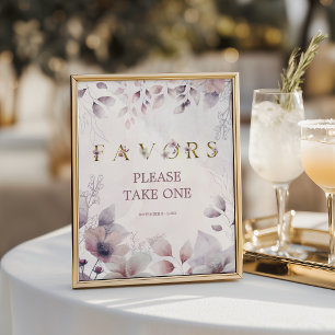 Whimsical Dusty Rose Favours Please Take One Poster