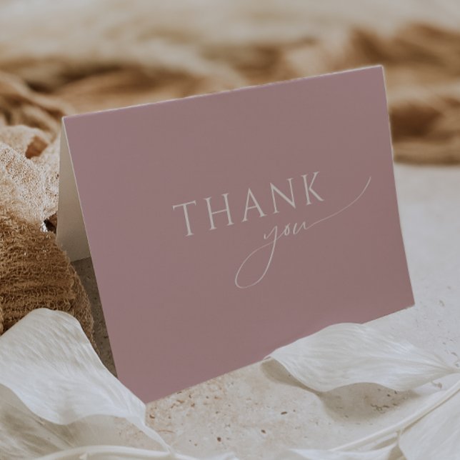 Whimsical Dusty Rose Folded Baby Shower Thank You Card (Creator Uploaded)