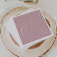 Whimsical Dusty Rose Oh Baby Shower Napkins