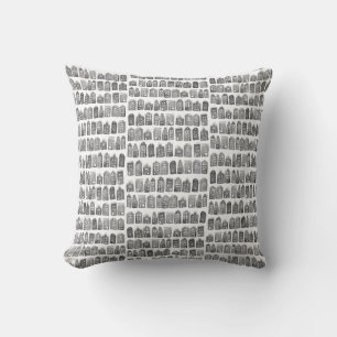 Whimsical Dutch Houses Amsterdam Quirky Neutral Cushion