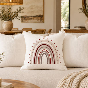Whimsical Earthy Christmas Rainbow Throw Pillow De