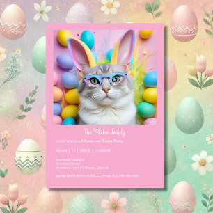 Whimsical Easter Cat with Bunny Ears