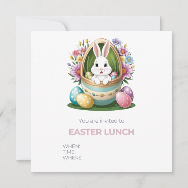 Whimsical Easter Egg Hunt: Bunny Save The Date (Front)