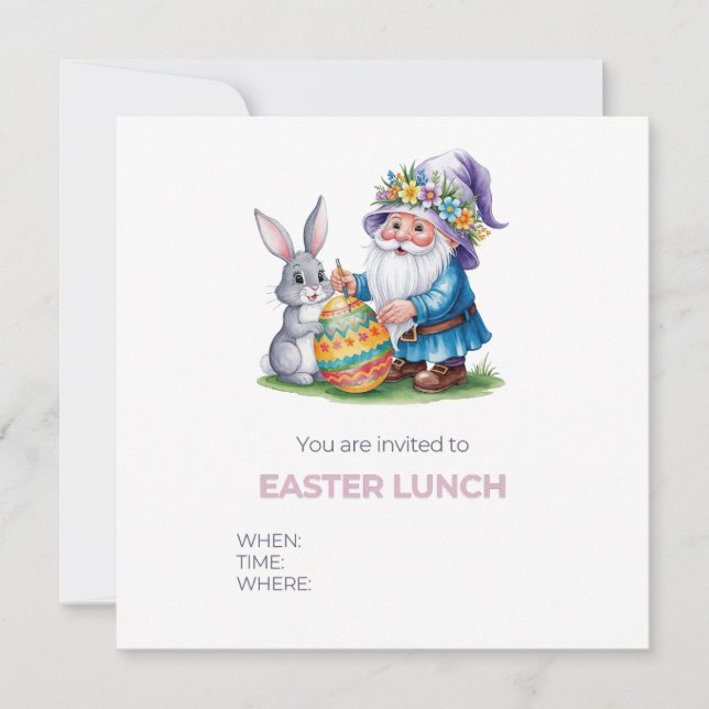 Whimsical Easter Egg Hunt: Watercolor Bunny and Gn Save The Date (Front)