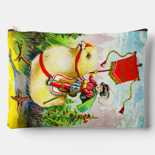 Whimsical Easter Greetings: Rider on Giant Chick Accessory Pouch