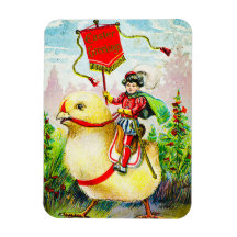 Whimsical Easter Greetings: Rider on Giant Chick