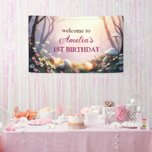 Whimsical Easter Themed 1st Birthday Welcome Sign