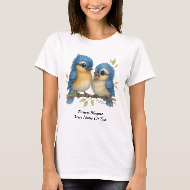 Whimsical Eastern Bluebird T-Shirt (Front)
