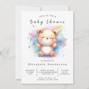 Whimsical Editable Bear Baby Shower Invitation