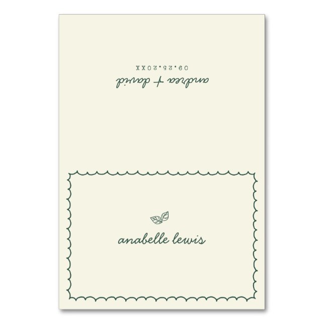 Whimsical Editable Guest Name Wedding Place Card (Front)