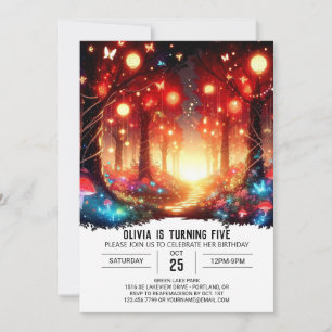 Whimsical Editable Woodland Digital Birthday Invitation