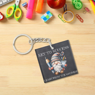 Whimsical Educator: Gnome on Chalkboard Key Ring