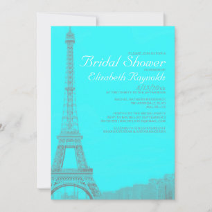 Whimsical Eiffel Tower Bridal Shower Invitations