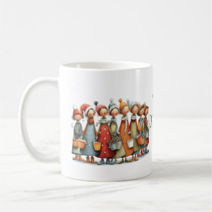 Whimsical Eight Maids a-Milking Christmas 11oz Coffee Mug