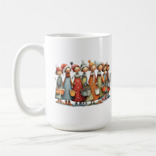 Whimsical Eight Maids a-Milking Christmas 15oz Coffee Mug