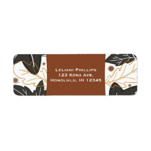 Whimsical Elegant Autumn Fall Leaves Invitation Return Address Label