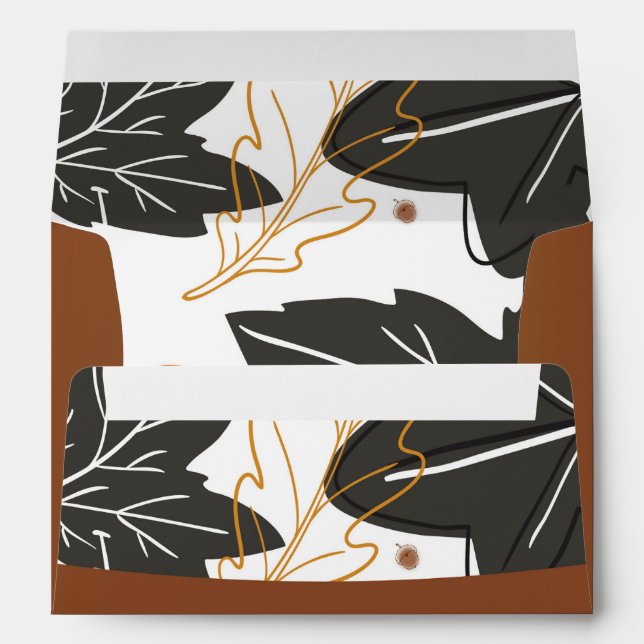 Whimsical Elegant Autumn Fall Wedding Invitation Envelopes (Back (Bottom))