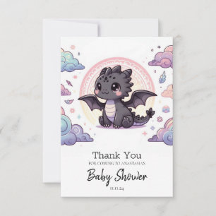 Whimsical Elegant Dragon Baby Shower Thank You Card
