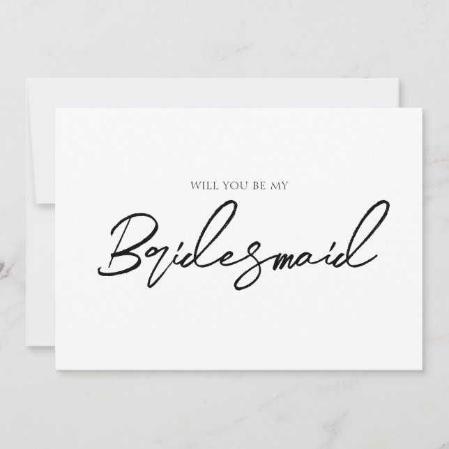 Whimsical Elegant Minimal Bridesmaid Proposal Invitation (Front)