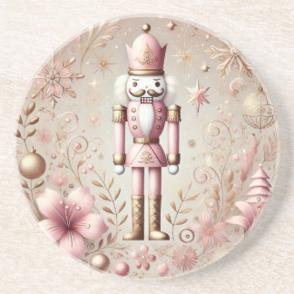 Whimsical Elegant Pink and Gold Pastel Nutcracker  Coaster