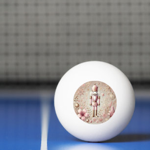 Whimsical Elegant Pink and Gold Pastel Nutcracker  Ping Pong Ball