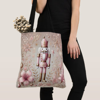 Whimsical Elegant Pink and Gold Pastel Nutcracker  Tote Bag