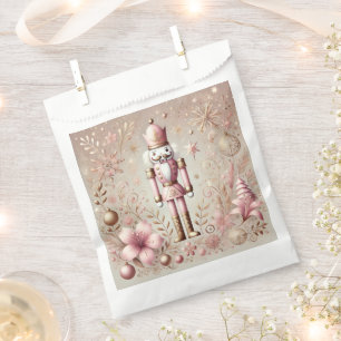 Whimsical Elegant Pink & Gold Pastel Nutcracker Favour Bag