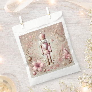 Whimsical Elegant Pink & Gold Pastel Nutcracker Favour Bag