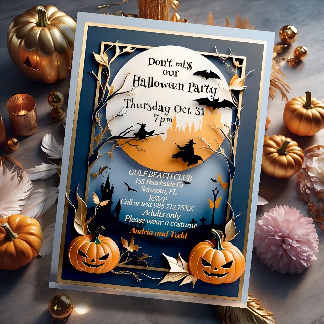 Whimsical elegant spooky Halloween Invitation (Creator Uploaded)