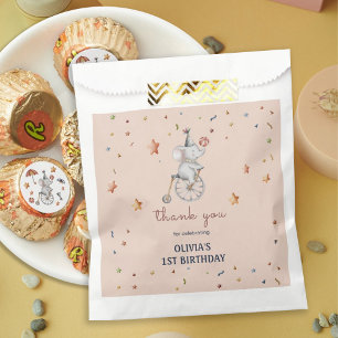 Whimsical Elephant Circus Birthday Party Gift Favour Bag