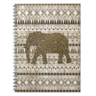 Whimsical Elephant Tribal Pattern on Wood Design