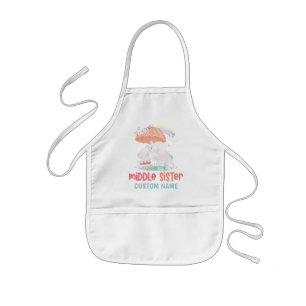 Whimsical Elephants Middle Sister Custom Name Kids Apron