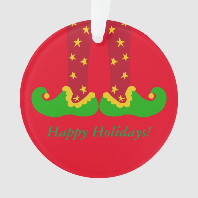 Whimsical Elf Legs Christmas Ornament (Front)