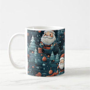 Whimsical Enchanted Forest Santa Christmas Mug
