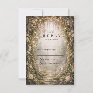 Whimsical Enchanted Woodland Wedding RSVP Card