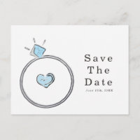 Whimsical Engagement Wedding Ring Save The Date