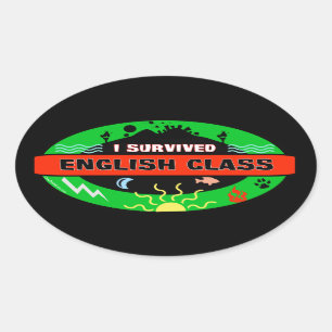 Whimsical English Class Survivor Sticker
