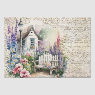 Whimsical English Cottage Fairytale Flower Garden Tissue Paper