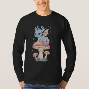 Whimsical Escapism Dragon On Mushroom Enchantment T-Shirt