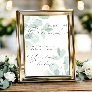 Whimsical Eucalyptus Wedding In Loving Memory Sign
