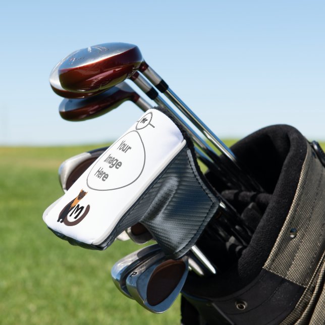 Whimsical European Pine Marten Monogram Golf Head Cover (In Situ)