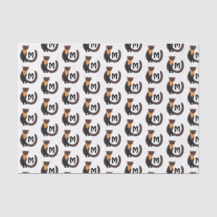 Whimsical European Pine Marten Monogram Tissue Paper