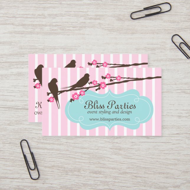 Whimsical Event Styling and Design Business Card (Front/Back In Situ)