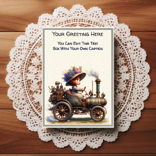 Whimsical Everyday Sentiment Steampunk Art   Postcard