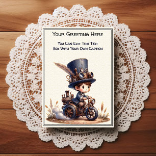 Whimsical Everyday Sentiment Steampunk Art   Postcard