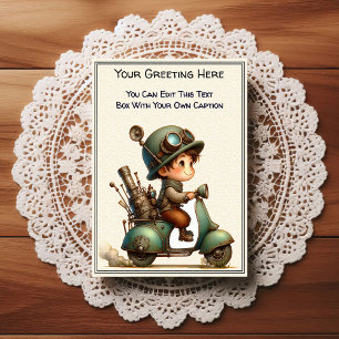 Whimsical Everyday Sentiment Steampunk Art Postcard
