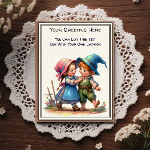 Whimsical Everyday Sentiment Storybook Art   Postcard