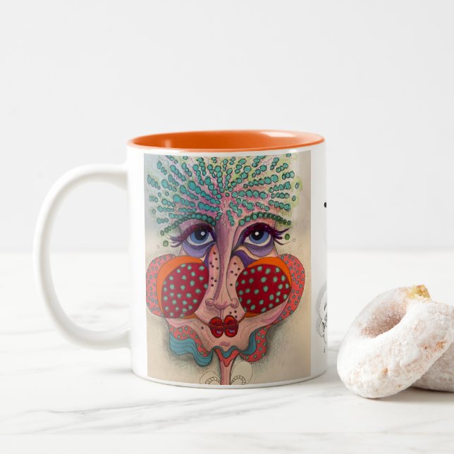 Whimsical Face Mug (With Donut)