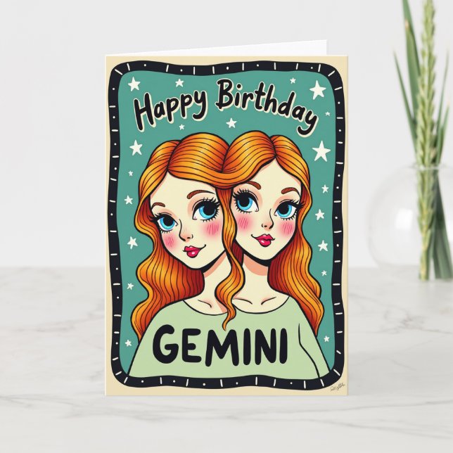 Whimsical Faces Birthday Card (Front)